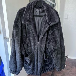 Oversized fuzzy coat